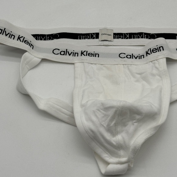 Calvin Klein CK men white cotton jock strap jockstrap underwear large - Picture 2 of 7